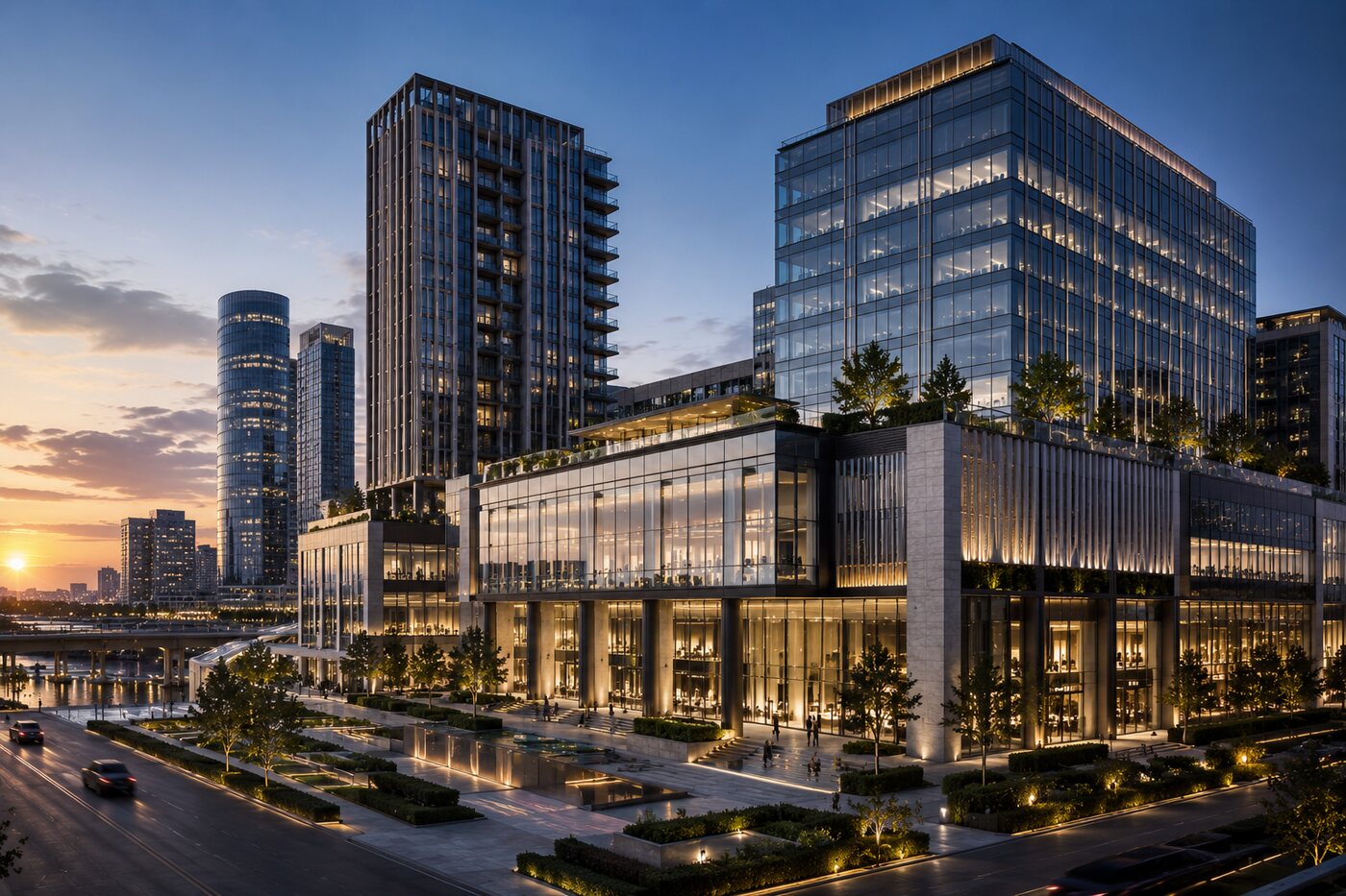 International real estate investment and development district